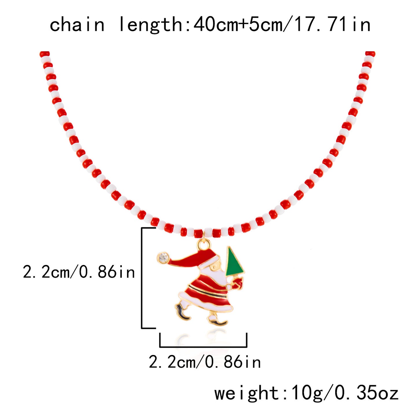 Women's Beaded Fashionable Christmas Tree Santa Claus Necklaces