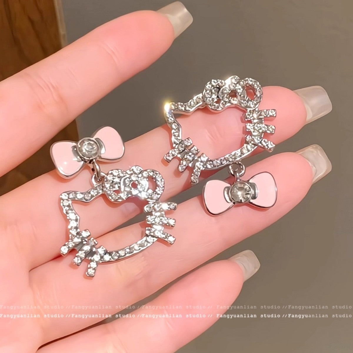 Full Diamond Cat Female Sweet Cute Niche Rings