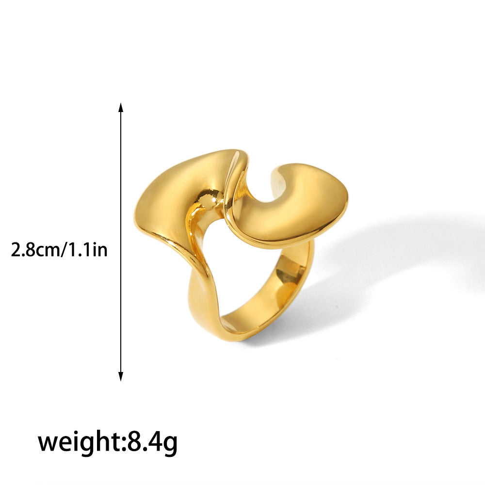 Female Niche Design Cold Wind S-shaped Rings