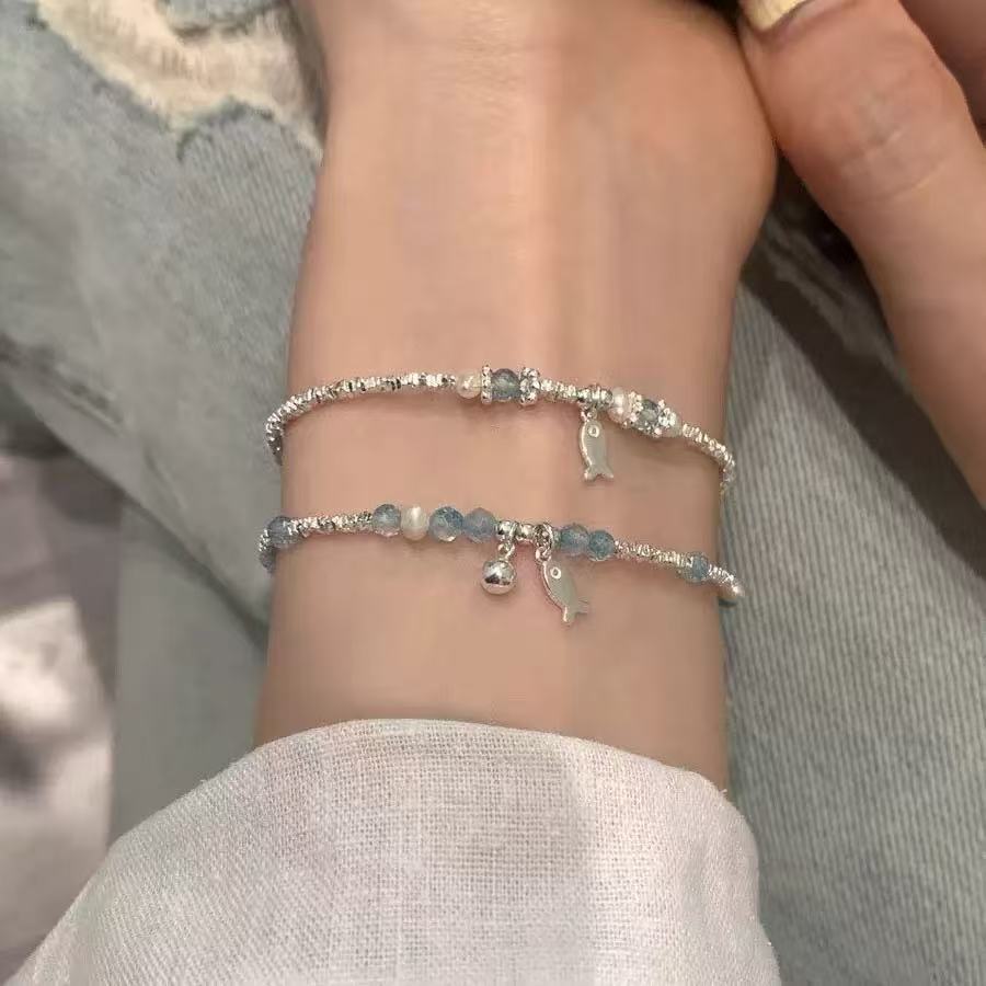 Pieces Of Sier Natural Pearl Fish Bracelet
