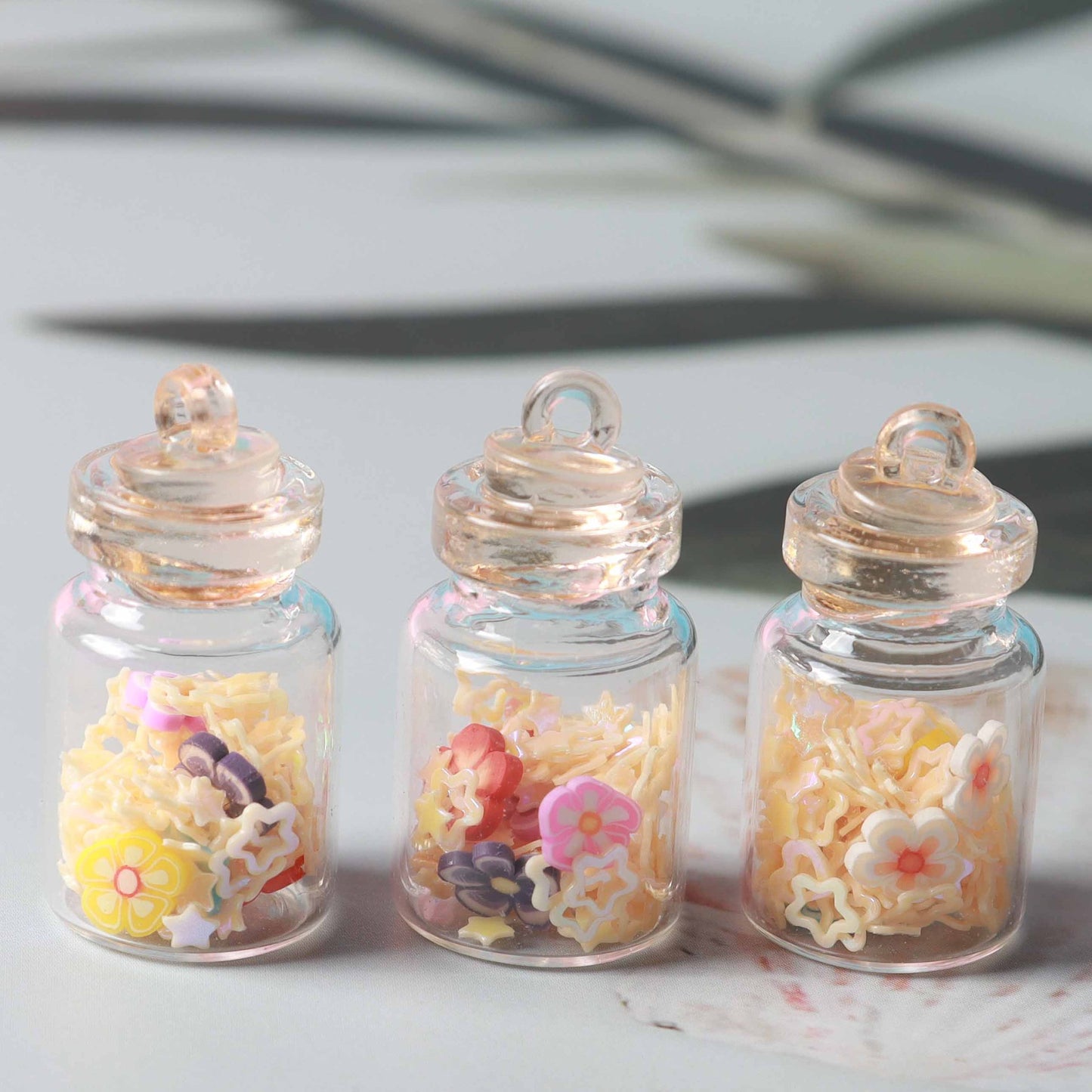 Glass Star Sequins Drift Bottle Car Decorations Jewelry Accessories