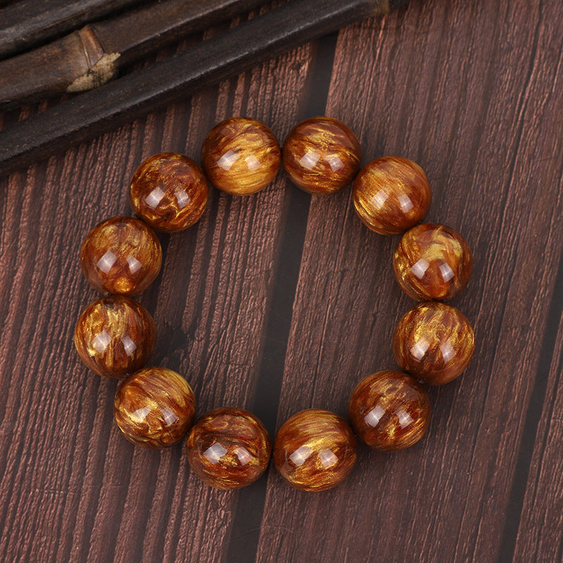 Gold Silk Sea Willow Buddha Beads National Bracelets