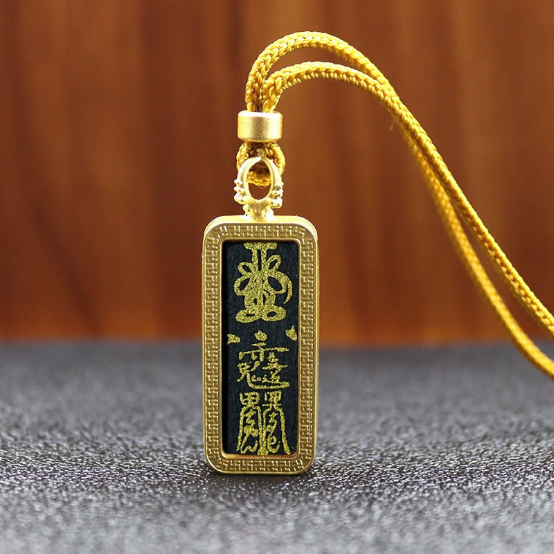 Mini Titanium Steel Hand Painted Golden Outline Small Necklaces