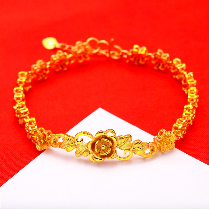 Simple Alluvial Gold Flower Peach Blossom Bracelets