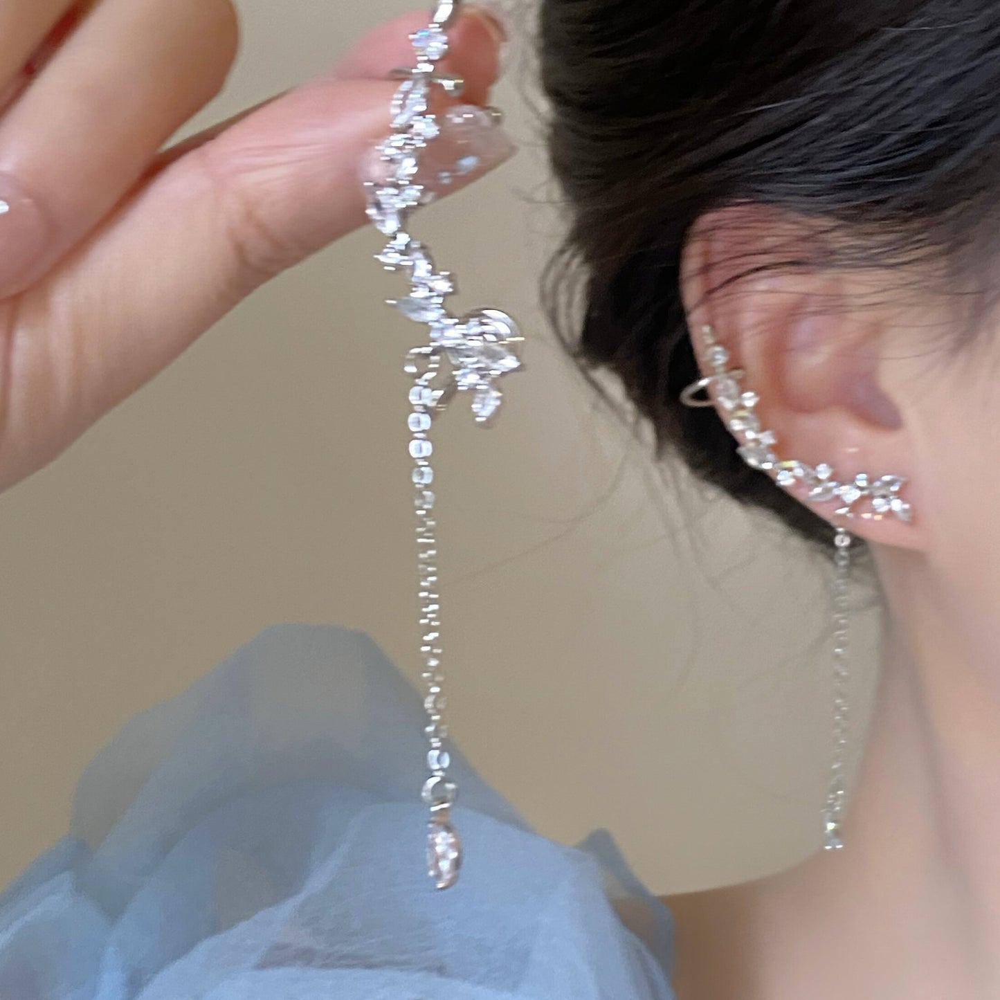 Ear Water Drop Long Clip Female Hot Exquisite Rings