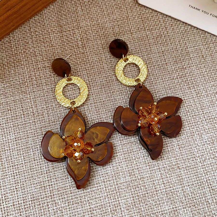 Women's Needle Geometric Irregular Resin Fashionable Retro Earrings