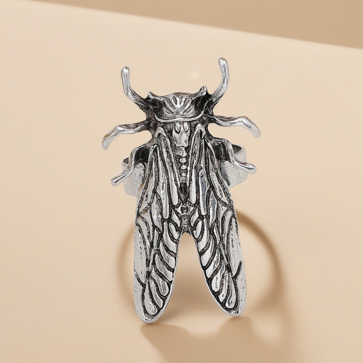 Metal Beetle Personalized Cartoon Insect Index Finger Geometric Little Ring