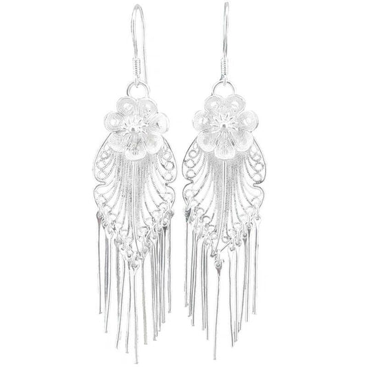 Miao Yi Imitation Sier Long High Earrings