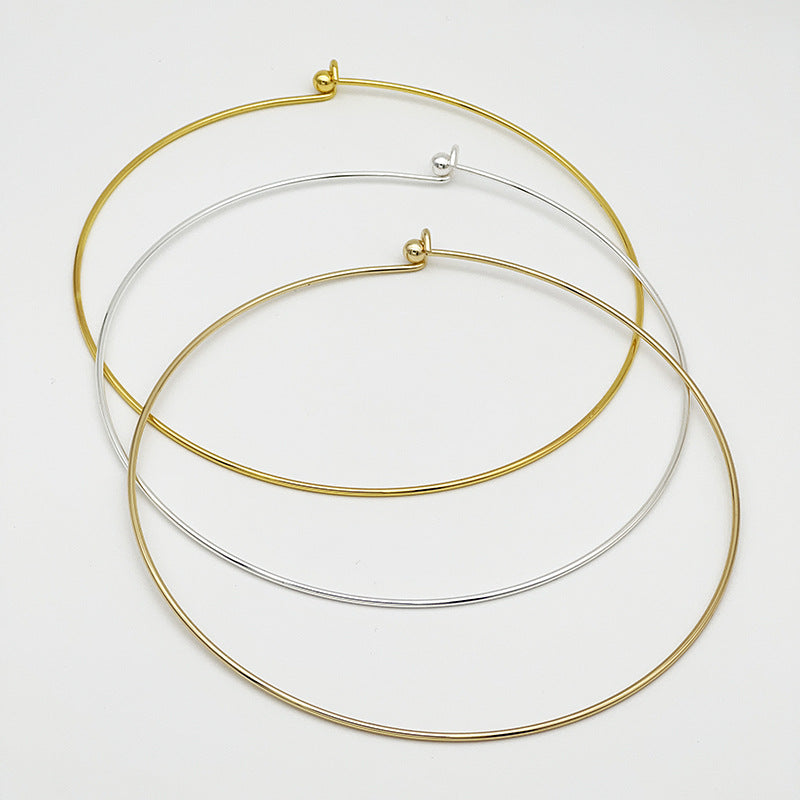Copper Wire Open Bead Ancient Style Clavicle Chain Collar