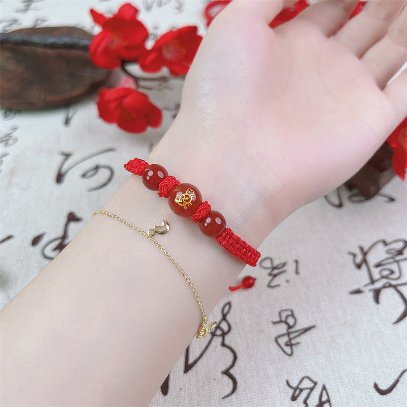 Horse Zodiac Red Rope Anniversary Year Carrying Strap Rabbit Rat Bracelet