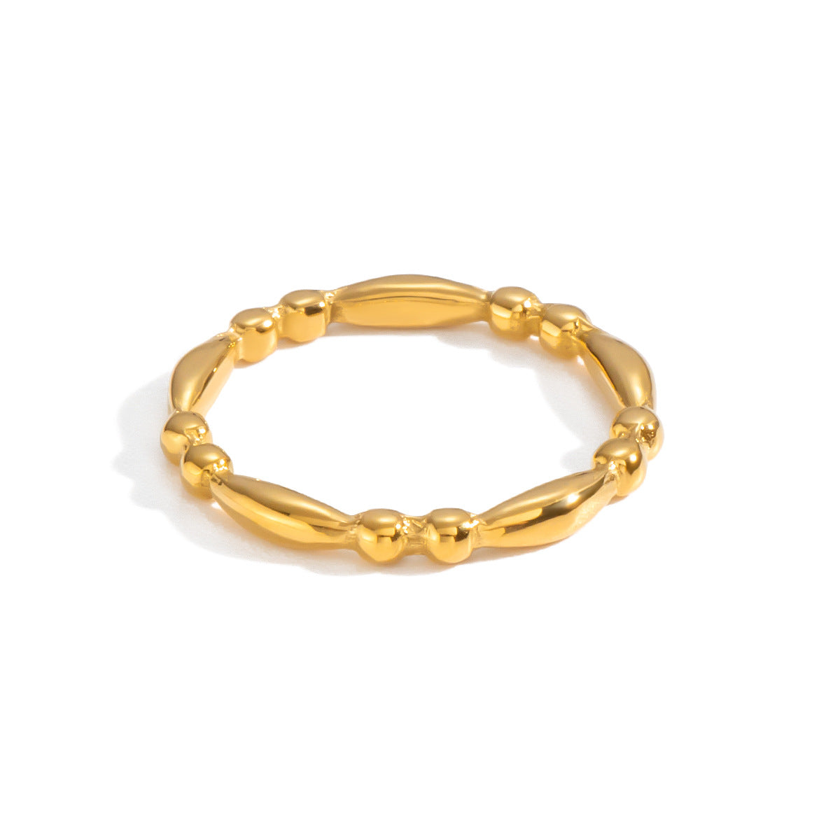 Simple Style Stainless Steel Gold-plated Bamboo Rings