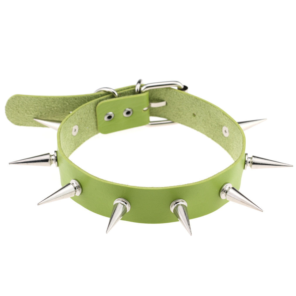 Nightclub Leather Creative Rivet Pointed Nail Collar