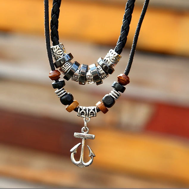 Women's & Men's Boat Anchor Retro Hipster Clavicle Chain Version Couple Necklace