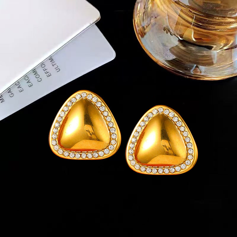 Women's Vintage Gold Stainless Steel Fashion Metal Earrings