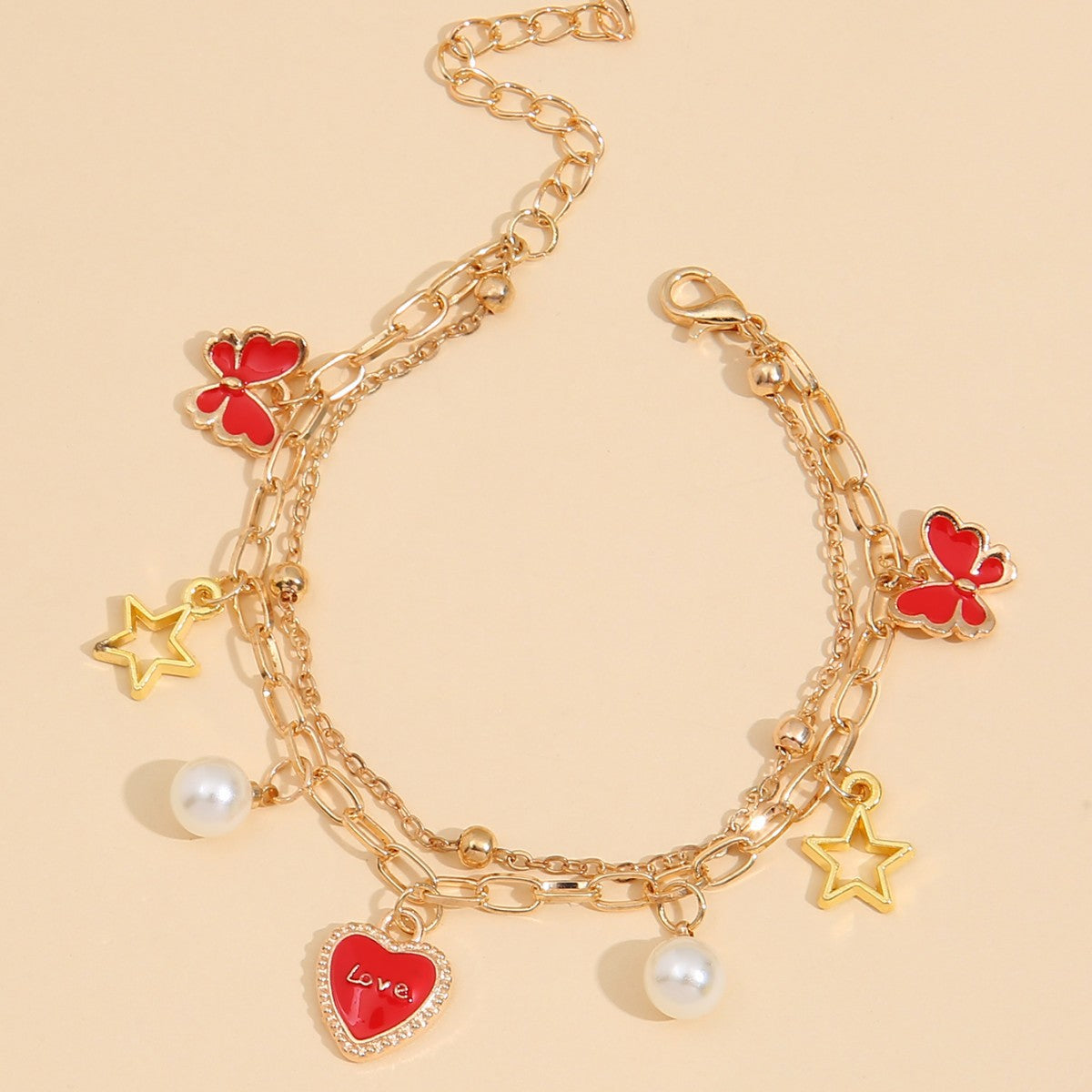 Cute Fashion Butterfly Summer Heart Female Sweet Imitation Bracelet