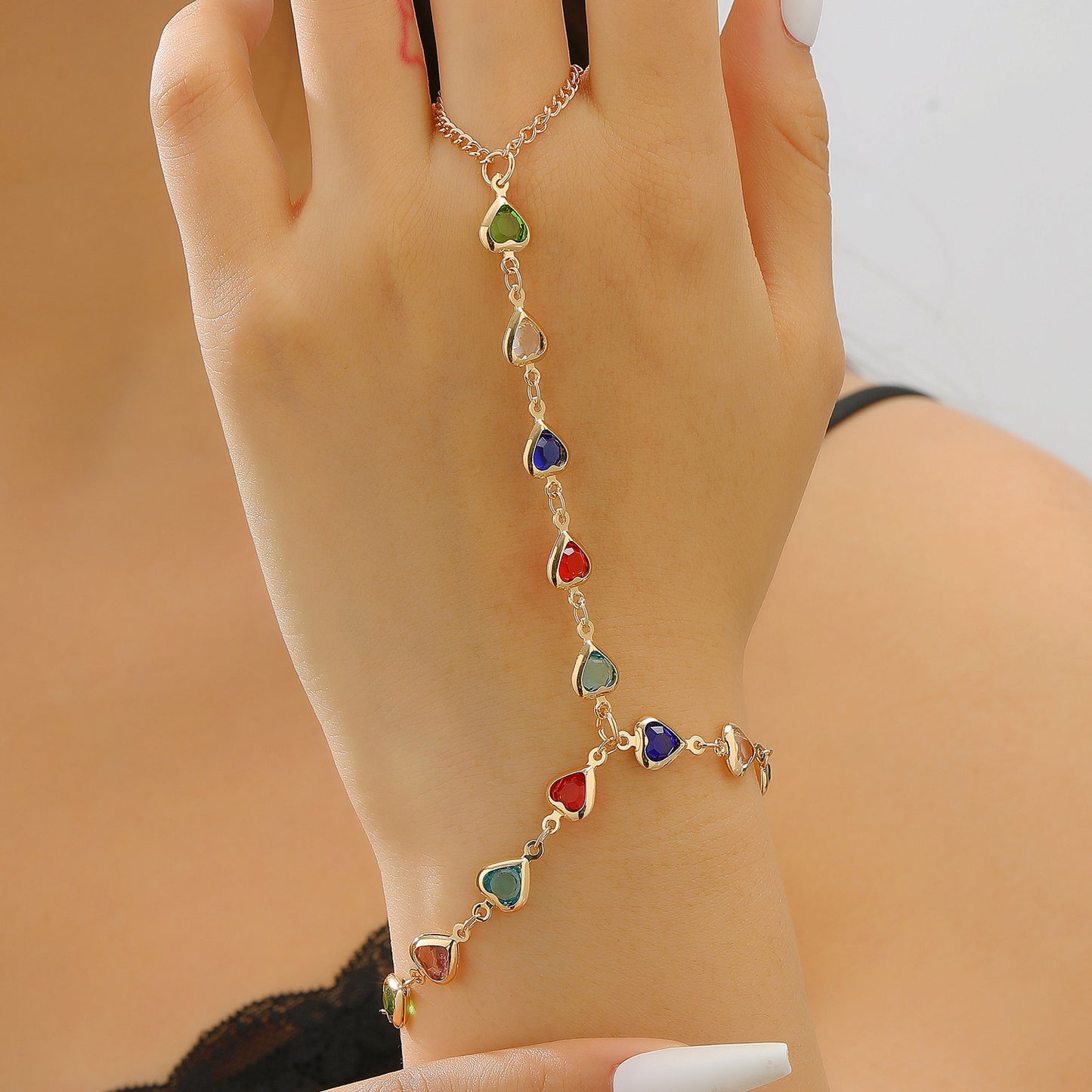 Colored Loving Heart Geometric Candy Color Glass Earrings
