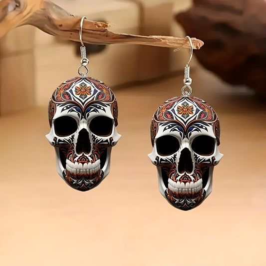 Horror Hip Hop Skull Acrylic Creative Earrings