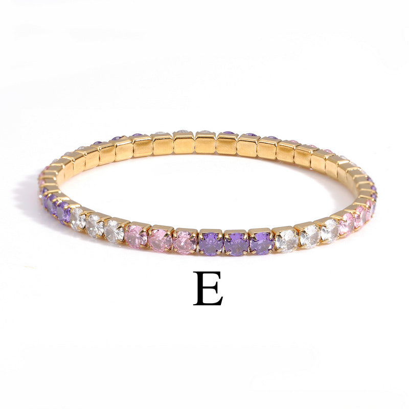 Women's Round Zirconium Full Diamond Inlaid Exquisite Fashion Bracelets