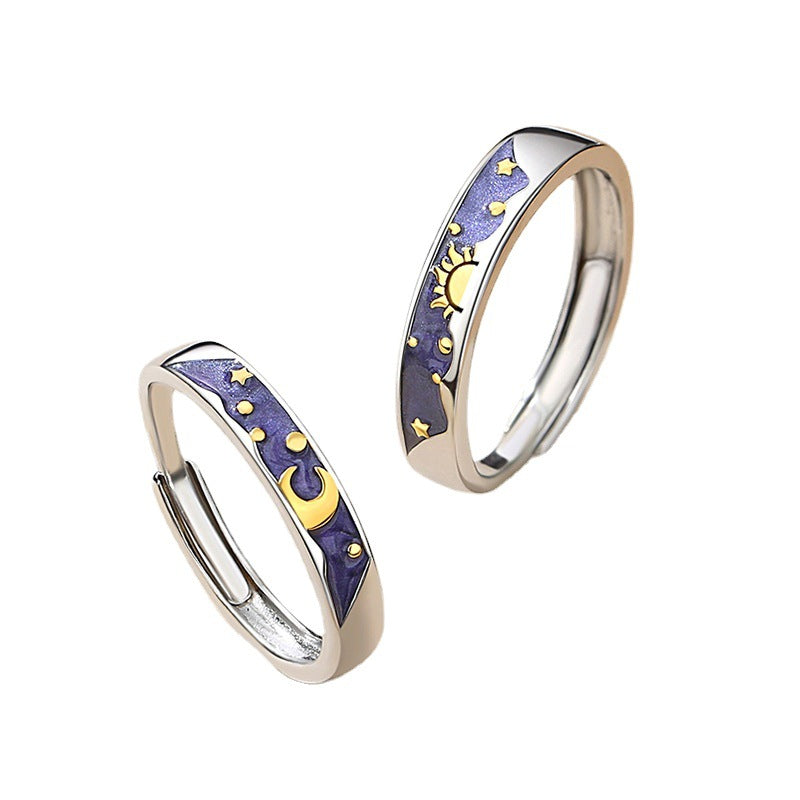 Couple Pair Of Moon Niche Design Rings