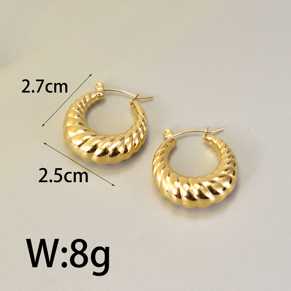 Women's Vintage Metal Spiral Ear Temperament Design Earrings