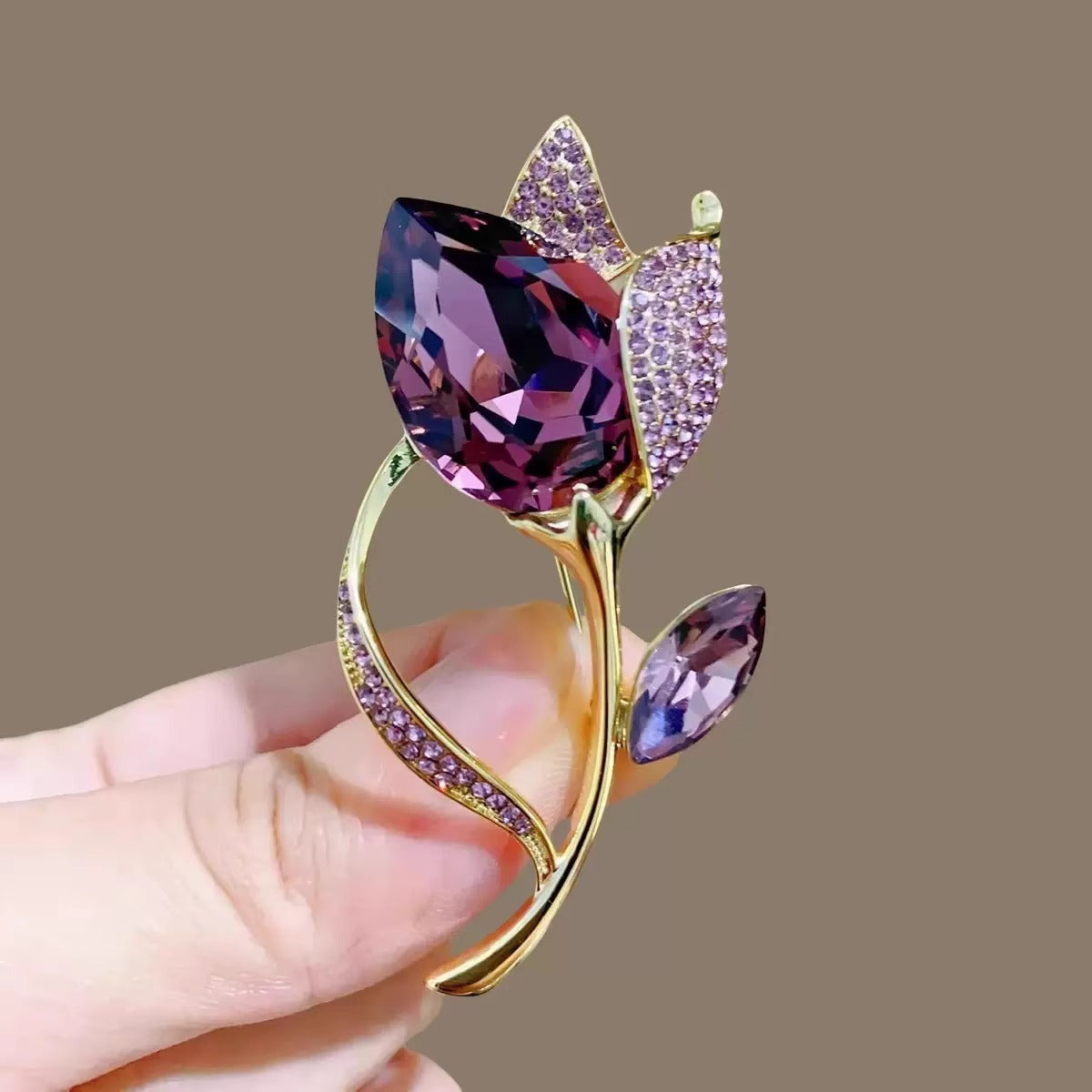 Women's Micro Zircon Brooch Exquisite Plant Pin Brooches
