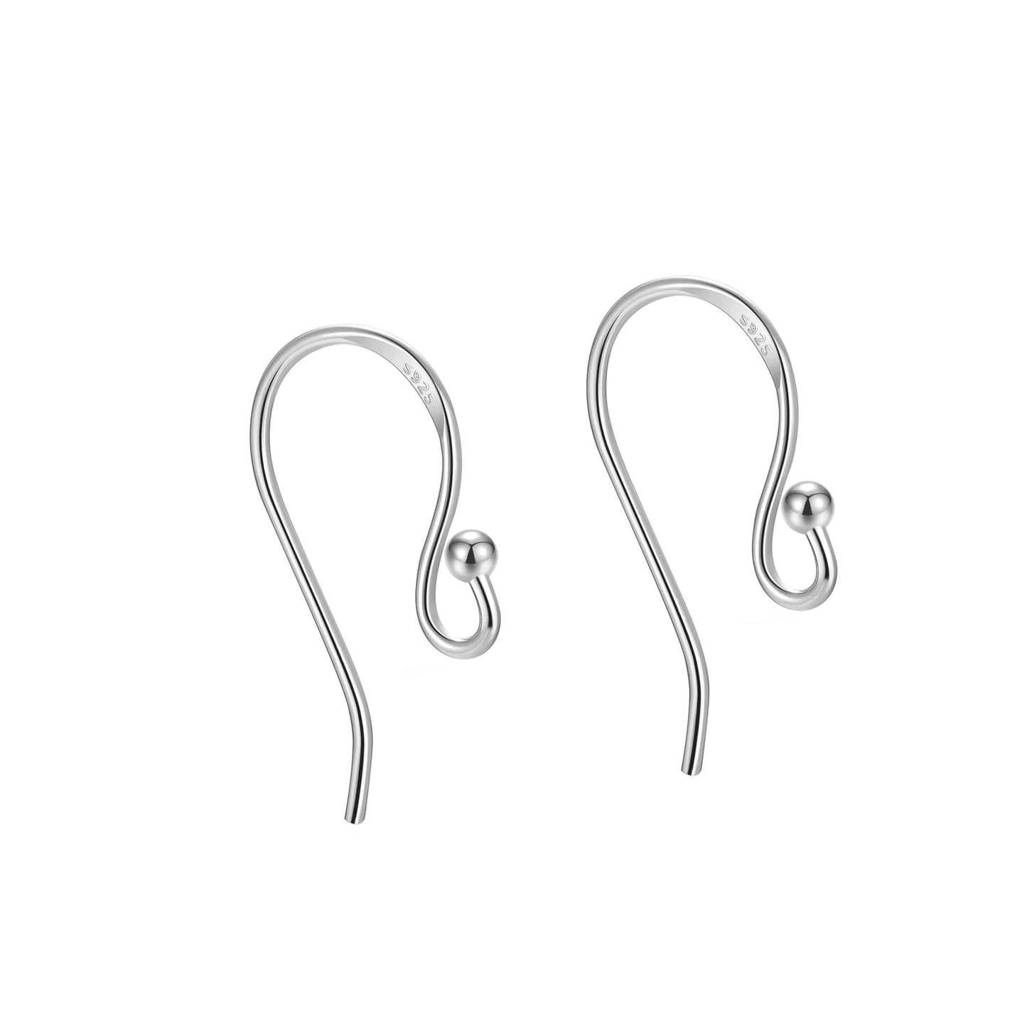 Sier Round Beads Head Basic Style Eardrops Pressed Fish Ear Hook