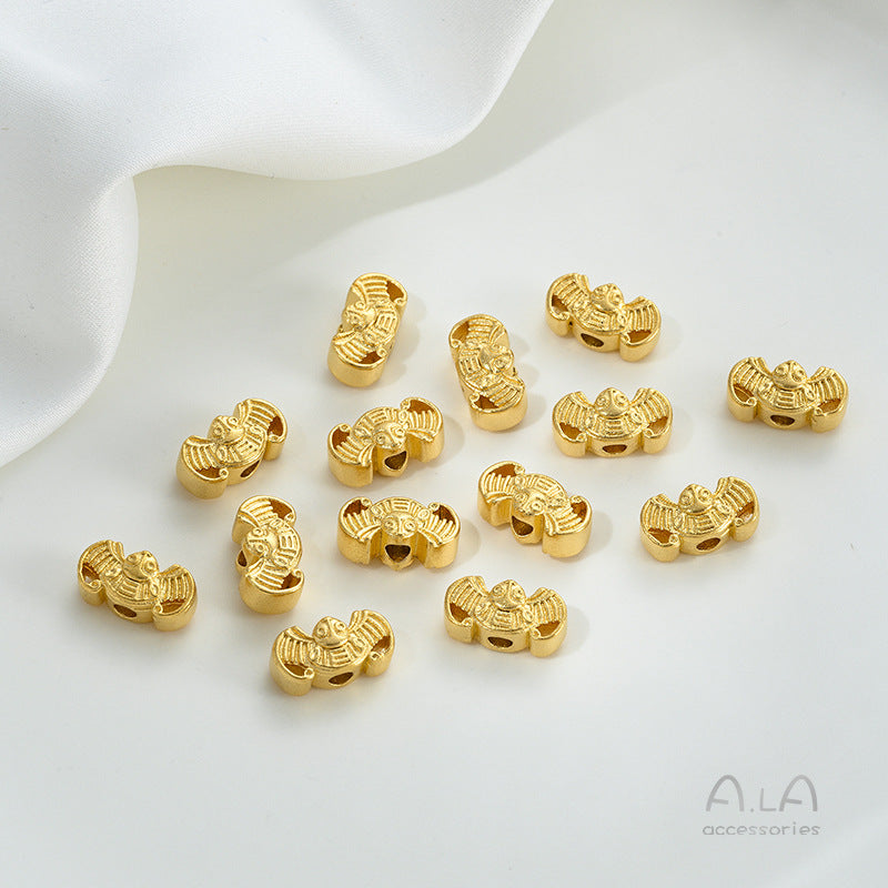 Alluvial Gold Wheel Spacer Beads Copper Jewelry Accessories