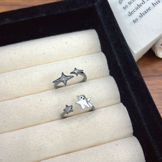 Women's Open Simple Cute Cartoon Light Luxury Temperament High Rings