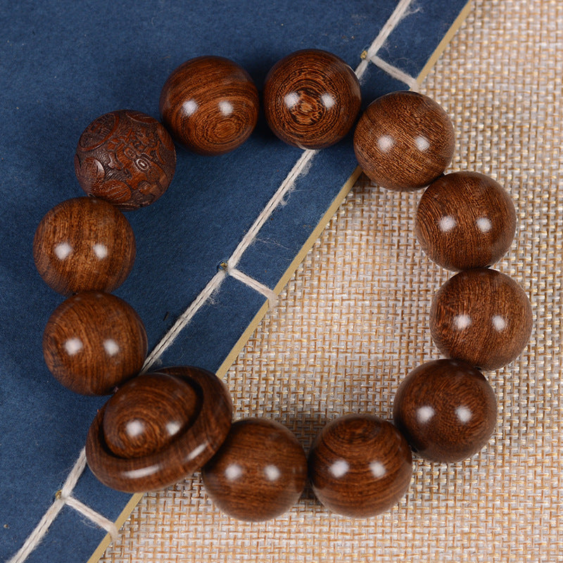Golden Sandalwood Beads Ebony Wooden Bead Bracelet