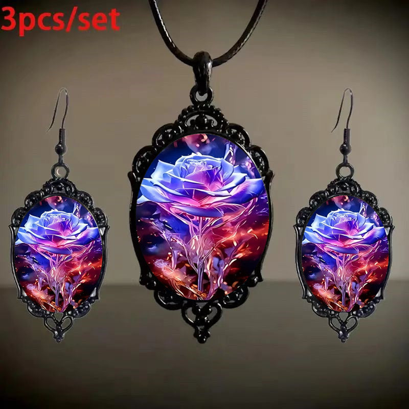 Fashion Elegant Glass Suite Romantic Gift Jewelry Set
