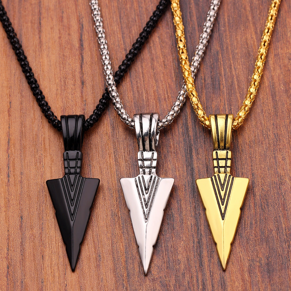Men's Personality Triangle Spearhead Alloy Vintage Arrow Pendants