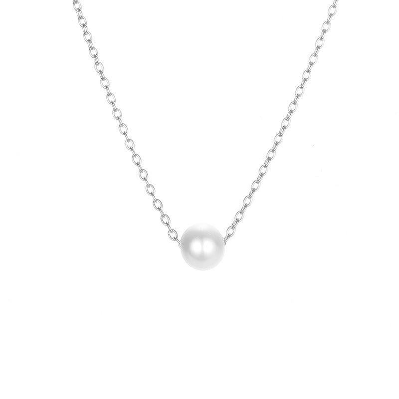 Women's Accessories Simple Pearl Stainless Steel Gold-plated Necklaces