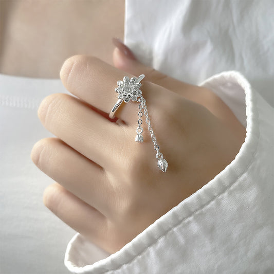 Chinese Design Flower Two World Huan Rings