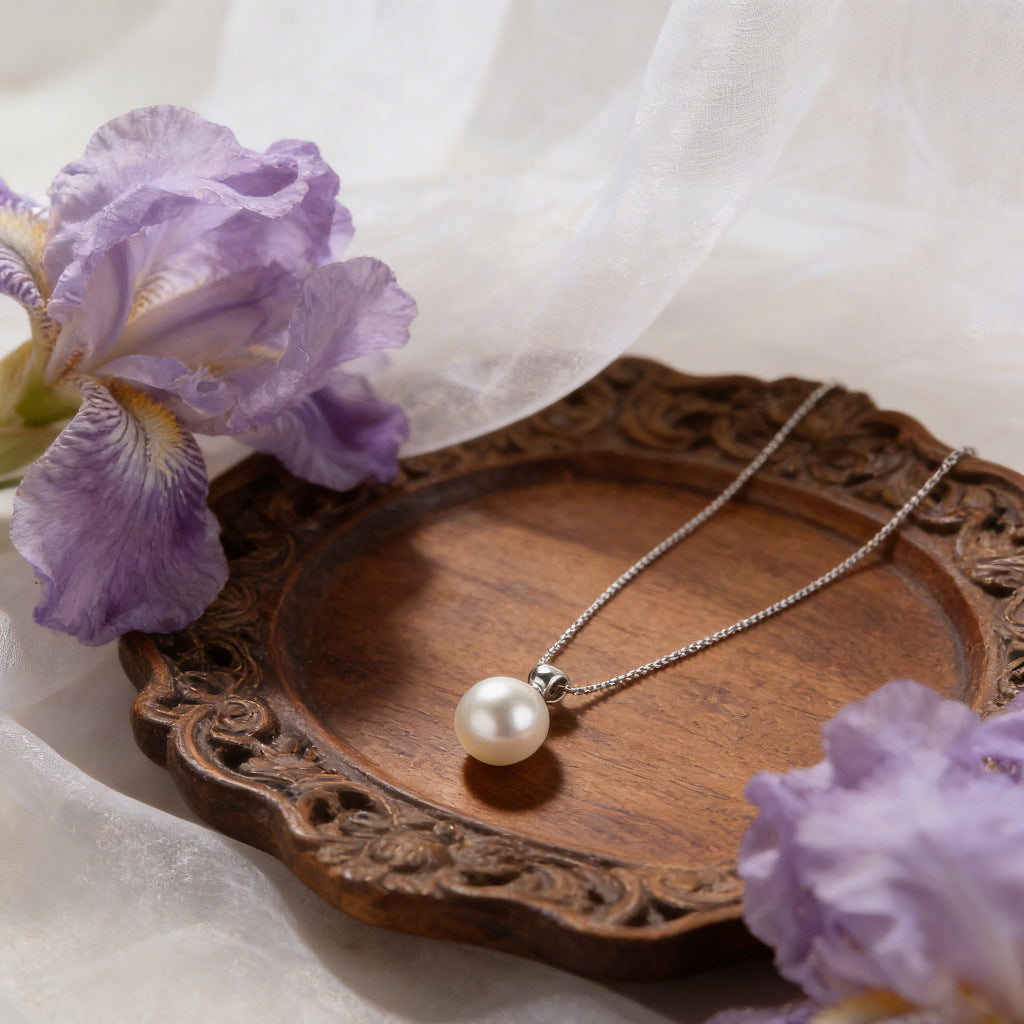 Natural Sterling Sier Pearl Light Luxury Clavicle Chain Niche High-grade Necklace