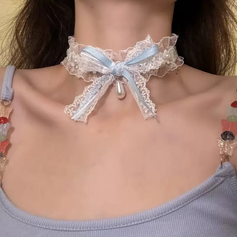 Pure Desire Lace Female Neck Bow Collar