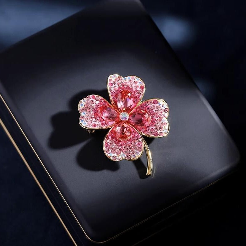 Women's Micro Zircon Brooch Exquisite Plant Pin Brooches