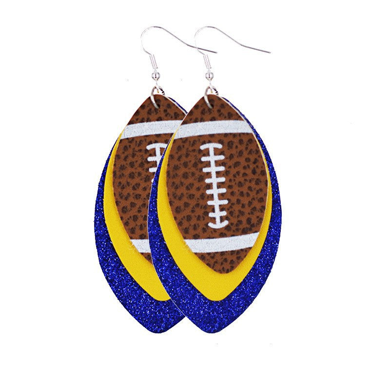 Comfortable Rugby Drop-shaped Leather Summer Christmas Earrings