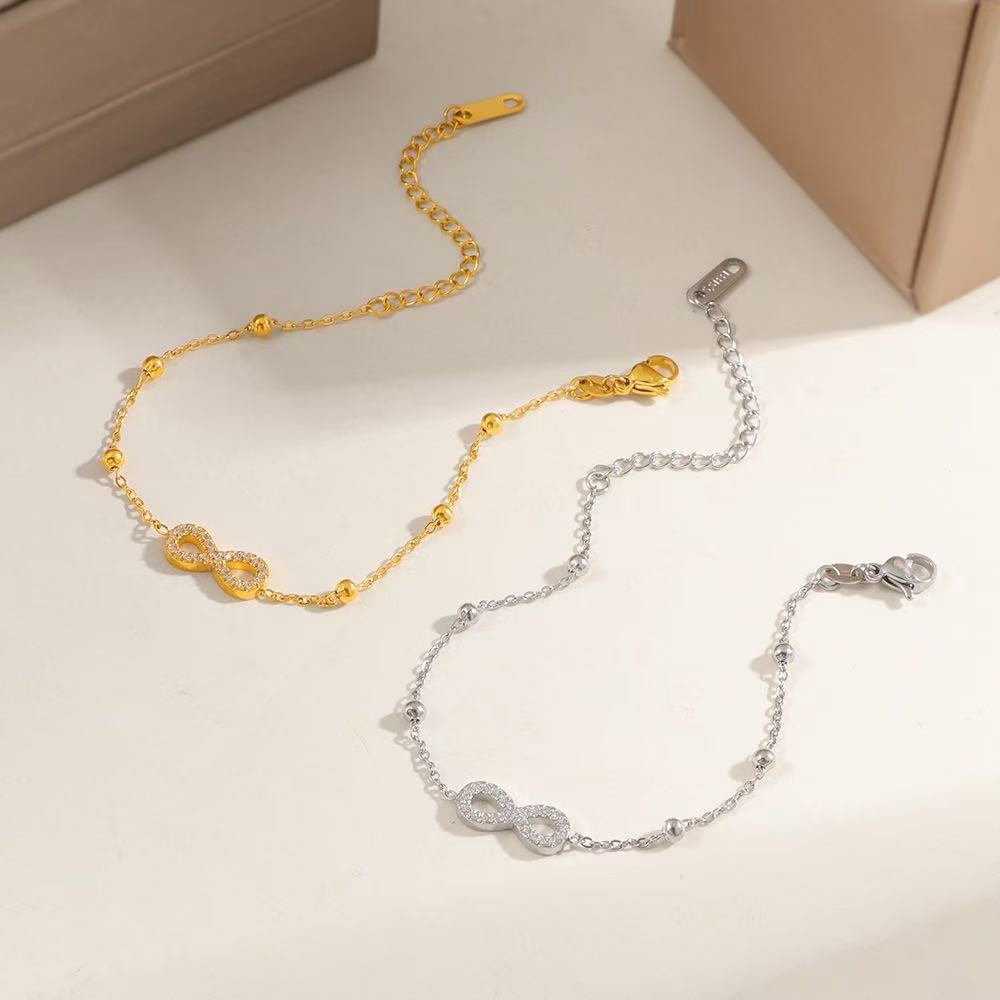 Women's Stainless Steel Infinite Zircon Light Luxury Bracelets