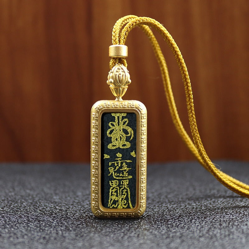 Mini Titanium Steel Hand Painted Golden Outline Small Necklaces