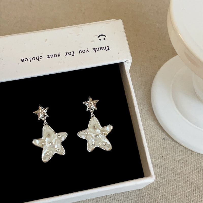 Cool High Sense Diamond In The Debris Star Ear Female Earrings