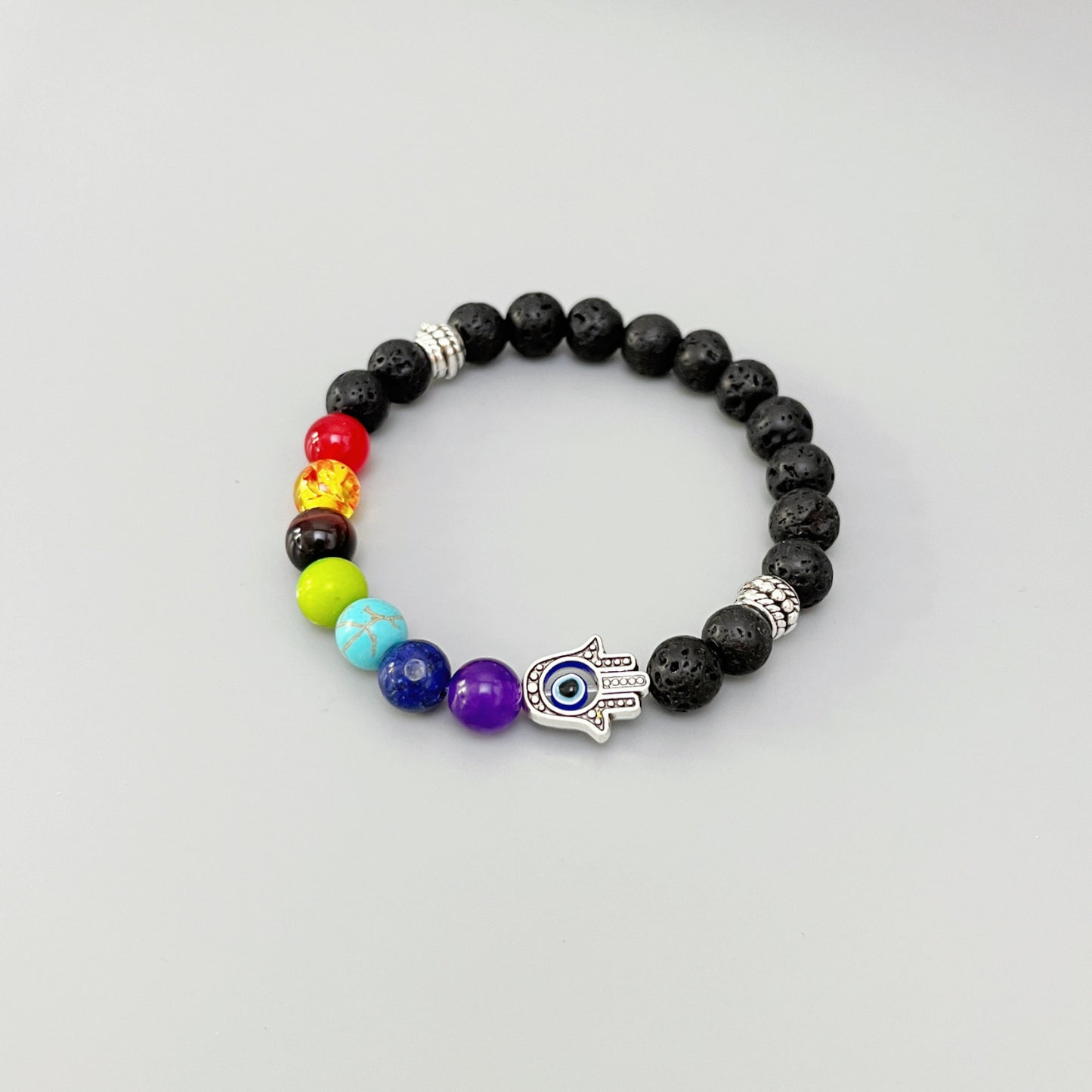 Women's & Men's Colorful Volcanic Rock Woven String Beads Crafts Bracelet