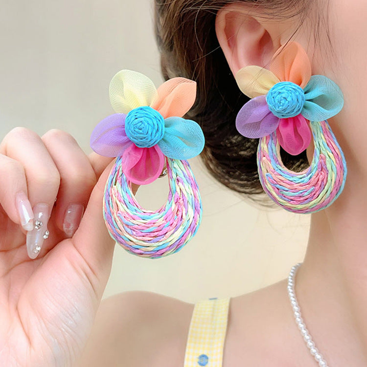 Women's Travel Antique Bohemian Long Fringe High Sense Holiday Nail Ethnic Earrings