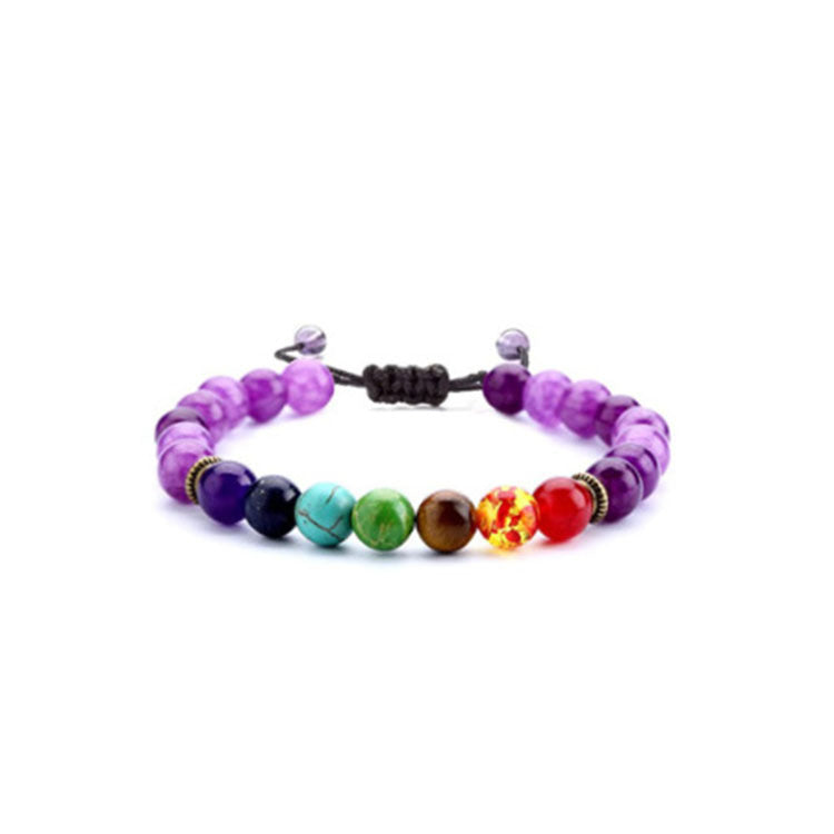 Volcanic Rock Colorful Natural Stone Beads Brace Bracelet