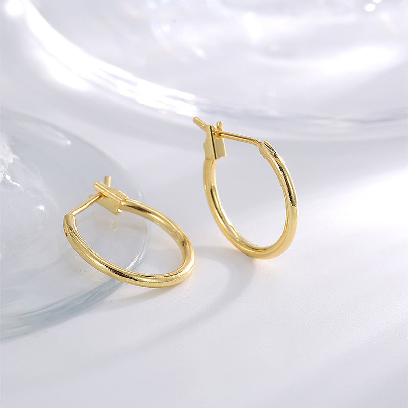 Women's Geometric Round Small Ear Gold-plated Cold Style Earrings