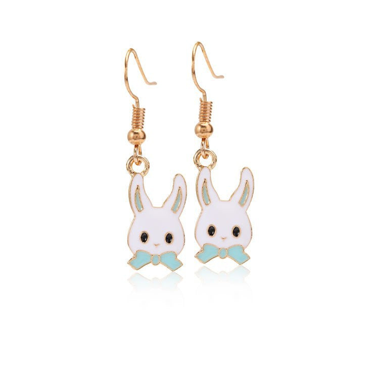 Cartoon Dripping Oil Alloy Rabbit Rejuvenating Earrings