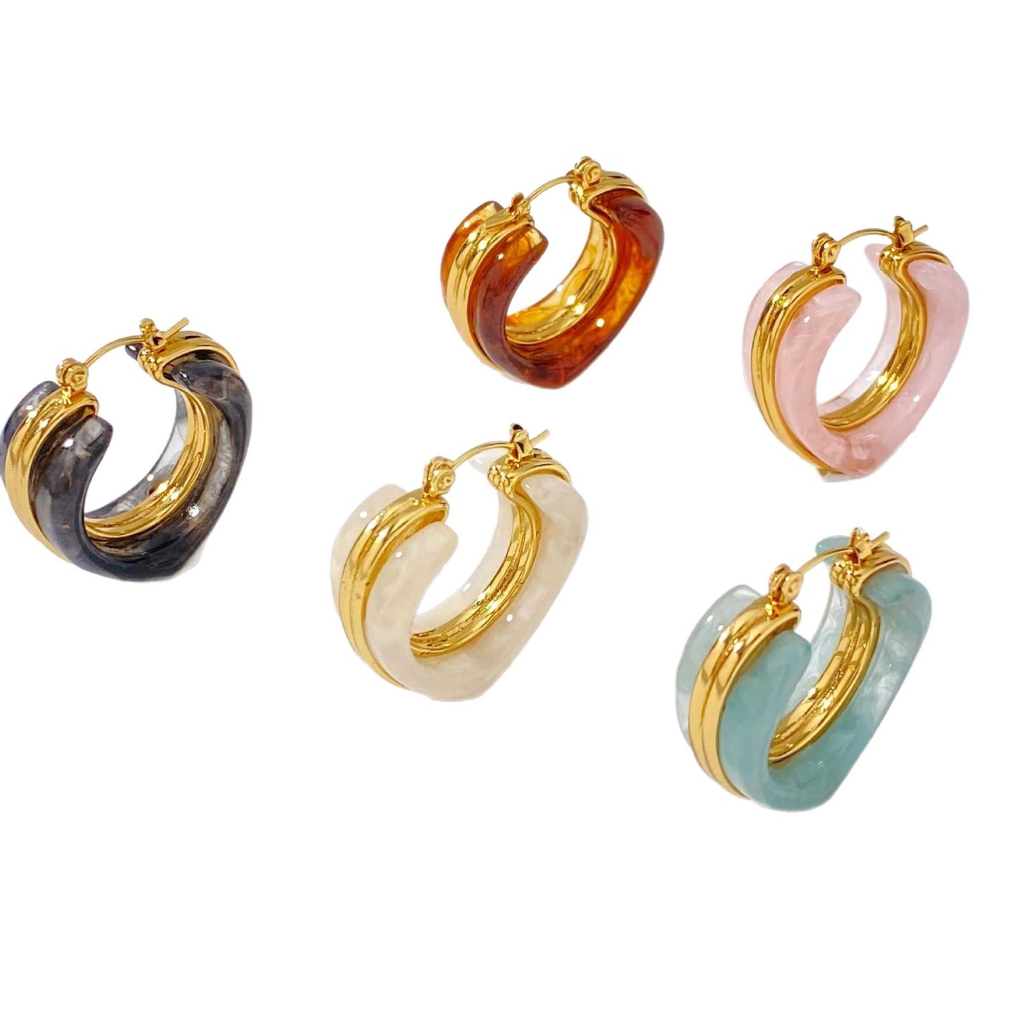 Luxury Fashionable Retro Elegant Resin Versatile Earrings