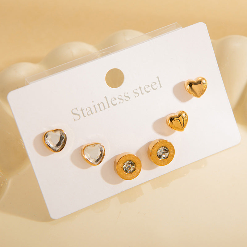 Titanium Steel Ear Exquisite Small Gold-plated Earrings