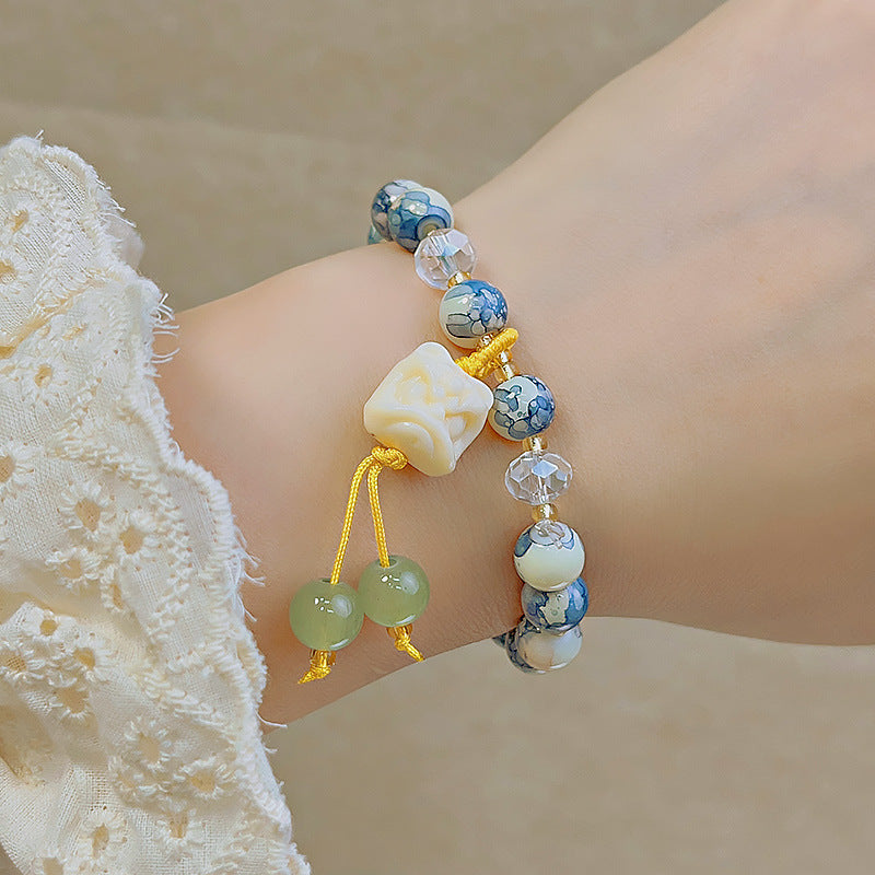 Glass Beaded Female Sweet Lily Gift Bracelets