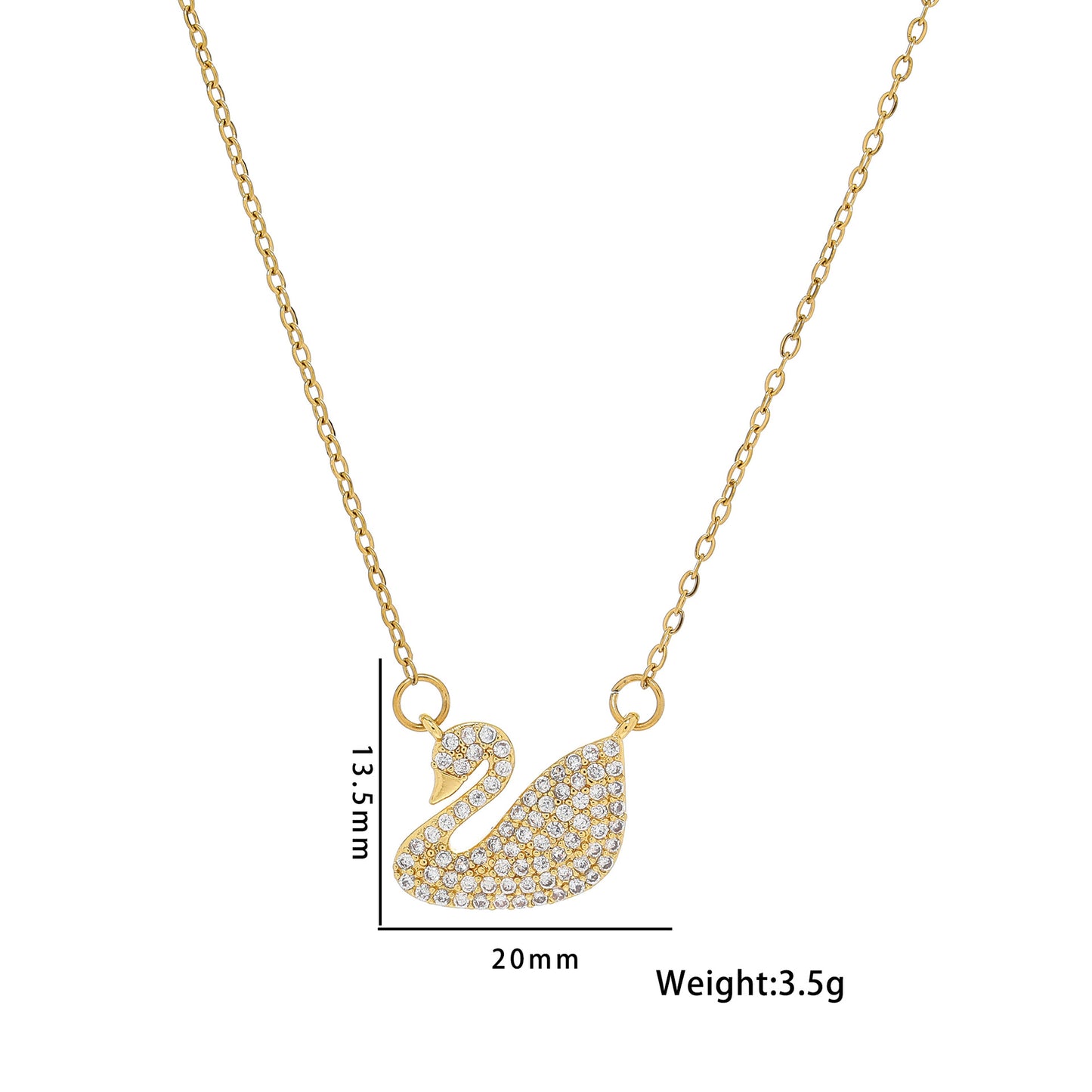 Titanium Steel White Swan Three-piece Clavicle Female Necklaces