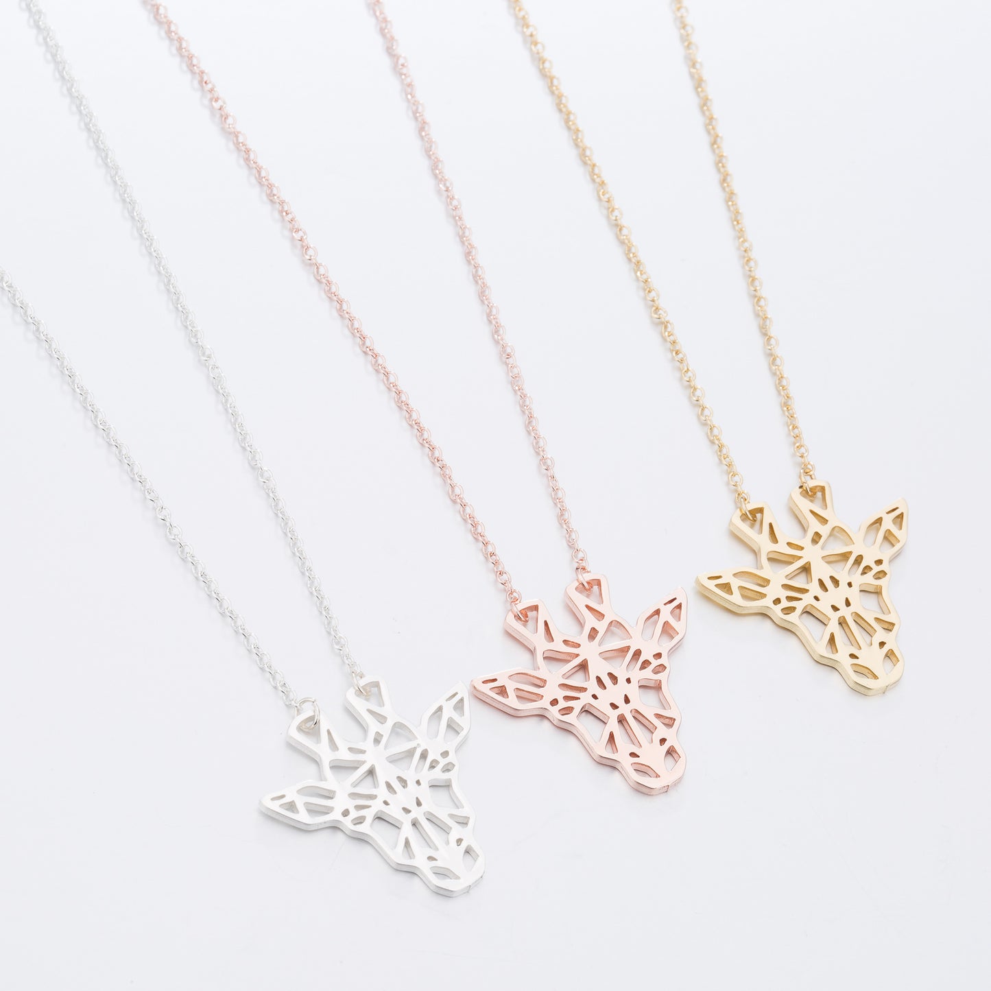 Women's Stainless Steel Origami Simple Small Animal Necklaces